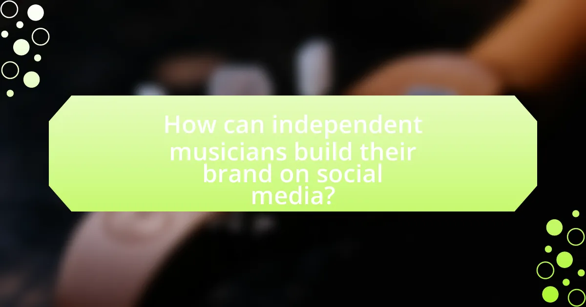 How can independent musicians build their brand on social media?