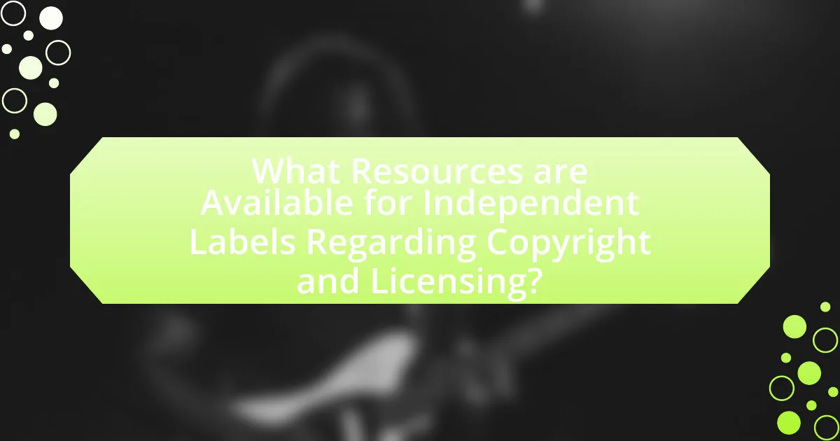 What Resources are Available for Independent Labels Regarding Copyright and Licensing?