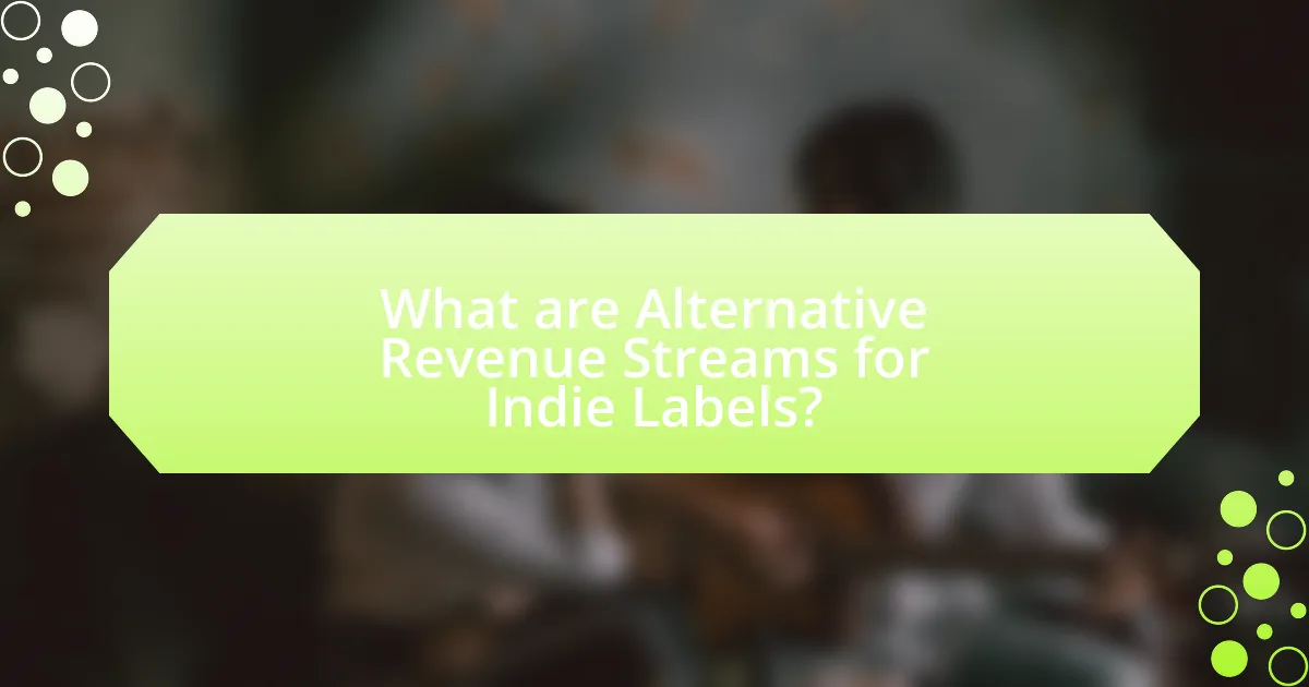 What are Alternative Revenue Streams for Indie Labels?