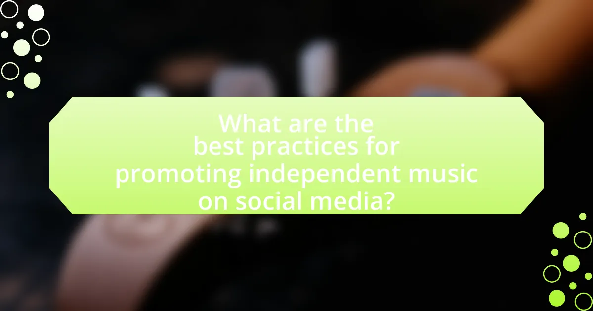 What are the best practices for promoting independent music on social media?