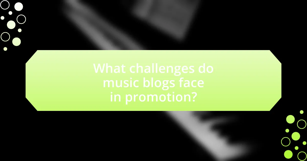What challenges do music blogs face in promotion?