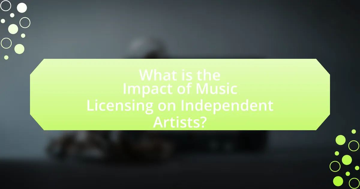 What is the Impact of Music Licensing on Independent Artists?