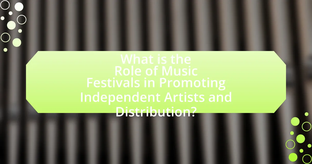What is the Role of Music Festivals in Promoting Independent Artists and Distribution?