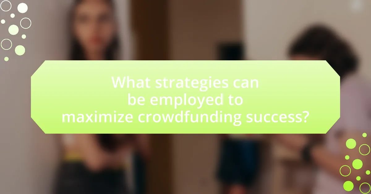 What strategies can be employed to maximize crowdfunding success?